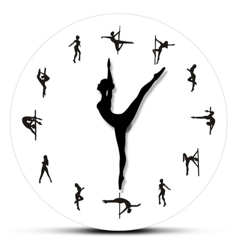 Pole Dancing Clock Hands Wall Art Decor for Dancing Room, Silent Movement Pole Dancing Clock 1
