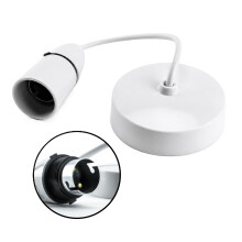 Status Ceiling Pendant Light Fitting, 6‑Inch White Bayonet (B22) Pendant for Ceiling, Pre‑Wired with Cord Grip, Indoor Lighting Fixture, S6INCPB4