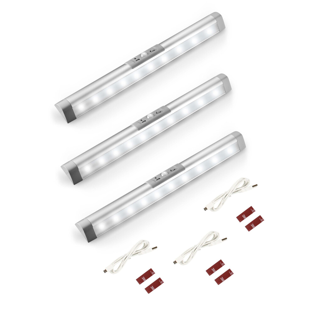 Joyzy 3 Pack Motion Sensor Wardrobe S, Led Cupboard Eye Protection Design Under Cabinet Ing, Automatic Wireless Rechargeable Closet Light 4136609643686