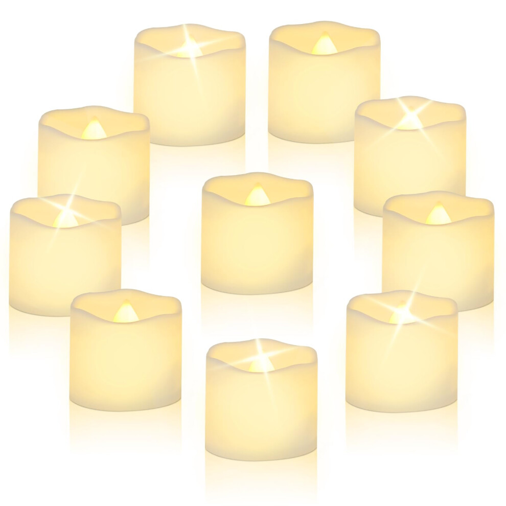 Cnmtcco Led Candle S, 24Pcs Realistic Bright Flickering Tea Battery Operated Flameless Led Candles, Electric Fake Candle In Warm An Light/White 3482608416037