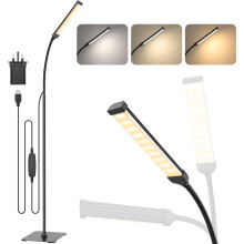 iFalarila Floor Lamp, 120 LED 10 W, Standing Lamp with 3 Colours and 10 Brightnesses, Flexible Arm Floor Lamp for Living Room/Bedroom/Office