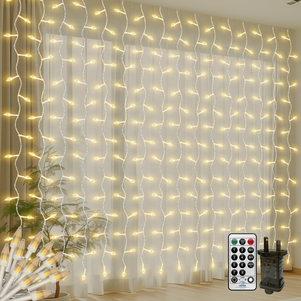 Cerial 4M X 2M Curtain S Plug In,300Led Window Curtain Fairy S With Remote Timer,Waterfall Hanging Fairy Backdrop For Bedroom,Waterpr Light 5496487605466