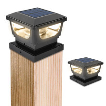 GEYUEYA Home Solar Post Lights,Warm White Solar Post Cap Lights Fence Post Lights Outdoor for 3x3 4x4 inch Wooden Posts Deck Cap Garden Yard Decorati