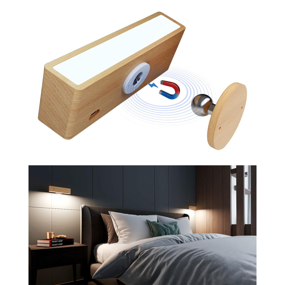 Detarzinled Battery Operated Wall S,Wireless Rechargeable Wall Sconce,Wall Mounted Reading ,Dimmable Magnetic Wall Mounted Lamp,Rotatable L Light 7387414135966