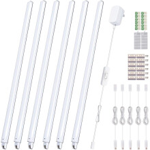 Cefrank LED Under Cabinet Lighting 6pcs 31cm Seamlessly Linkable Strip Light Bars for Cabinet, Kitchen, Shelf, Workbench, Cupboard Lighting, 1200 Lum