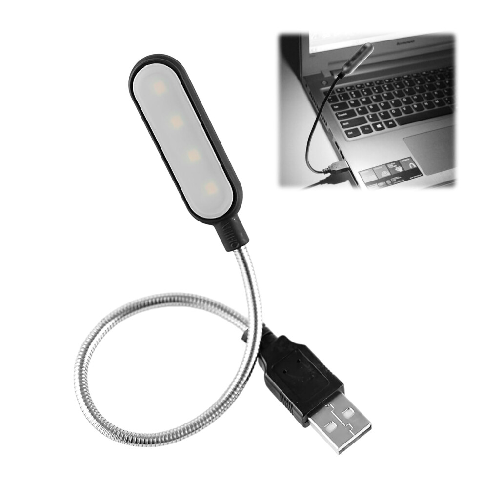 Usb Reading Lamp, Portable Clip-On Keyboard Flexible Gooseneck Computer Reading Lamp Night For Notebook Laptop Keyboard, Power Bank Light/White 1233334404735
