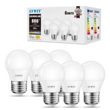 LVWIT E27 Edison Golf Ball Bulb, G45 E27 LED Globe Bulb 60W Equivalent,6.5W 806 Lumen,2700K Warm White Screw Globe Bulbs,G45 Golf Ball Energy Saving