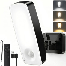 vighep Rechargeable Wall Lights Outdoor, 10000mAh Battery Powered Motion Sensor Security Light with Remote, 600 Lumen, 3 Modes & 3CCT Dimmable, IP65