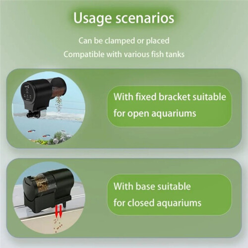Distributore Automatico di Cibo per Acquario per Pesci/Tartarughe con Timer, Capacità 100 Ml.