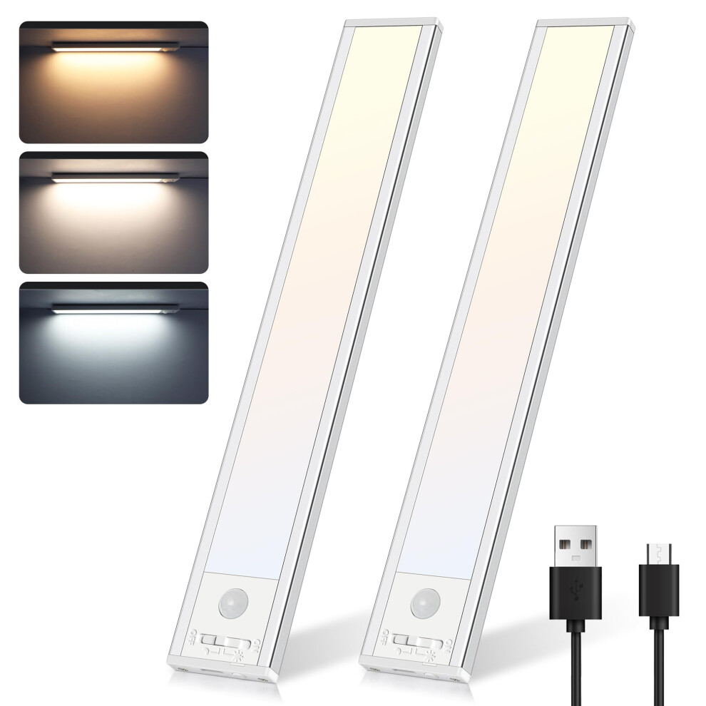 Befurglor Under Cabinet Kitchen S, 3 Color & Stepless Brightness, 4 Modes, 26Cm Motion Sensor 2000Mah Rechargeable Led Magnetic Strip Lig Light 5397328352283