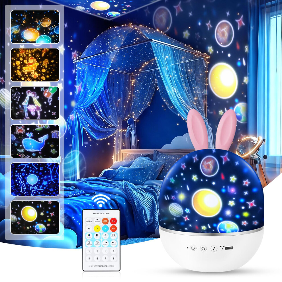 Photos - Other Toys URAQT Star Light Projector with Music, Night Light Kids with Remote Control & Timer, 360 Rotation Star Projector Night Light