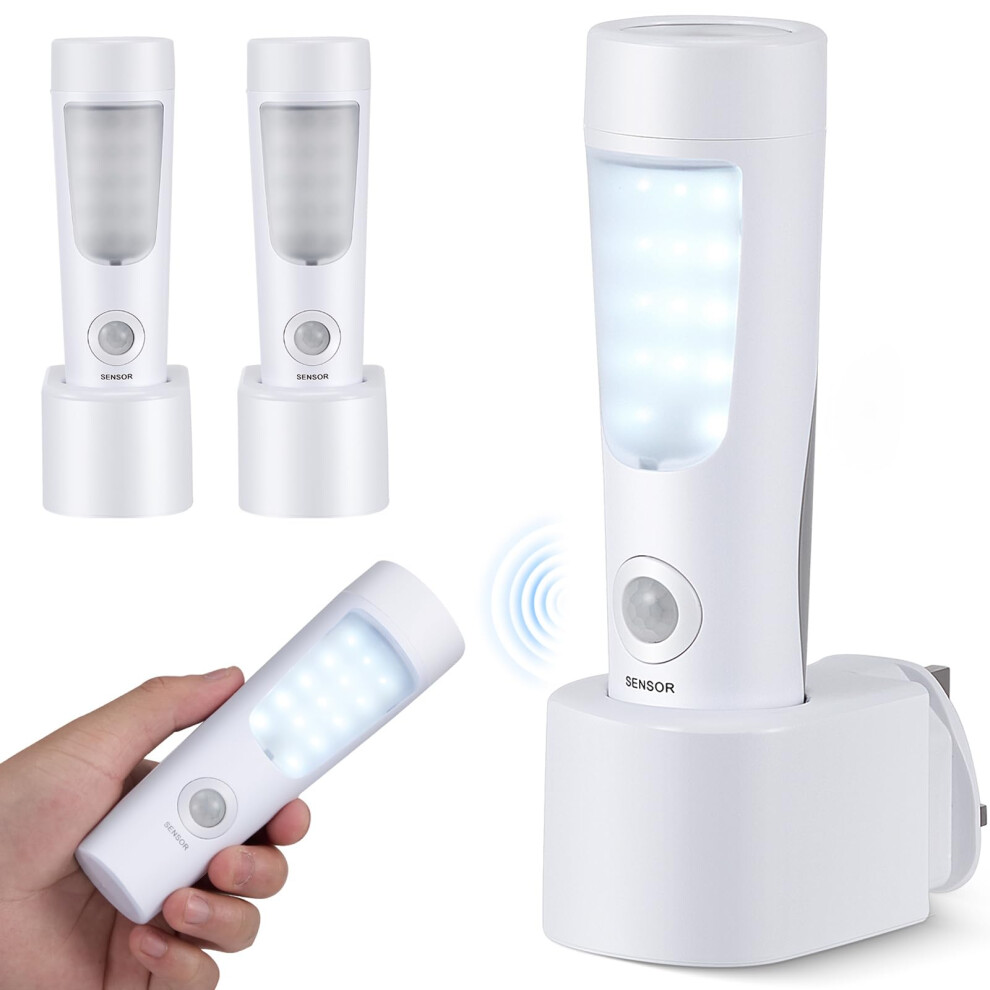 2 Pack Plug In Motion Sensor Night 4 In 1 Emergency With Rechargeable Base, Bright Power Failure Portable Emergency Torch, Plug I Light 1141320708067