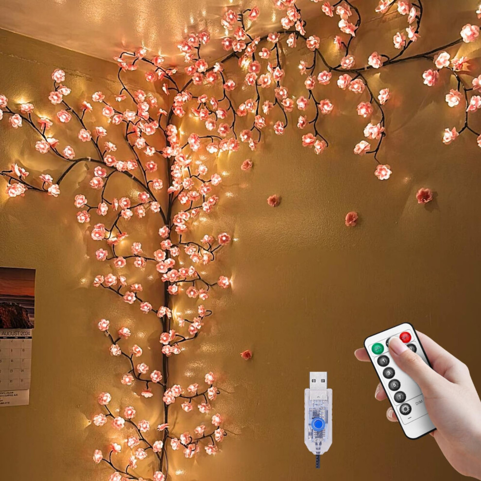 Vimaz Cherry Blossom S,Diy Cherry Blossom Wall Decor For Bedroom Decorations,5.91 Ft 96 Led Cherry Blossom Tree Branch S,Flower Fairy Light 9149233713705
