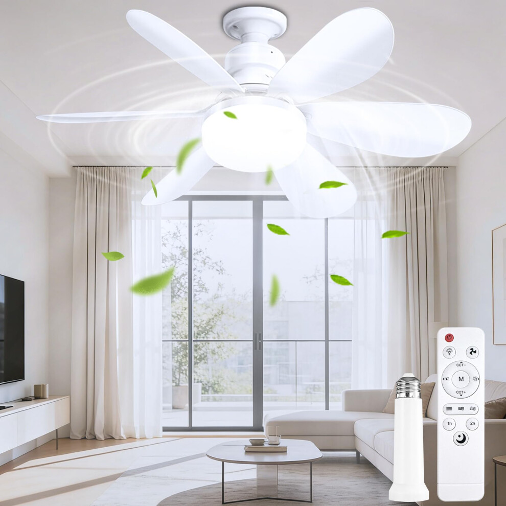Echosari 52Cm Ceiling Fans With S And Remote, 3 Speed Led Ceiling Fan With Emergency Protection Dimmable Timer 3000K-6500K Quiet Fan Light 1351405388033