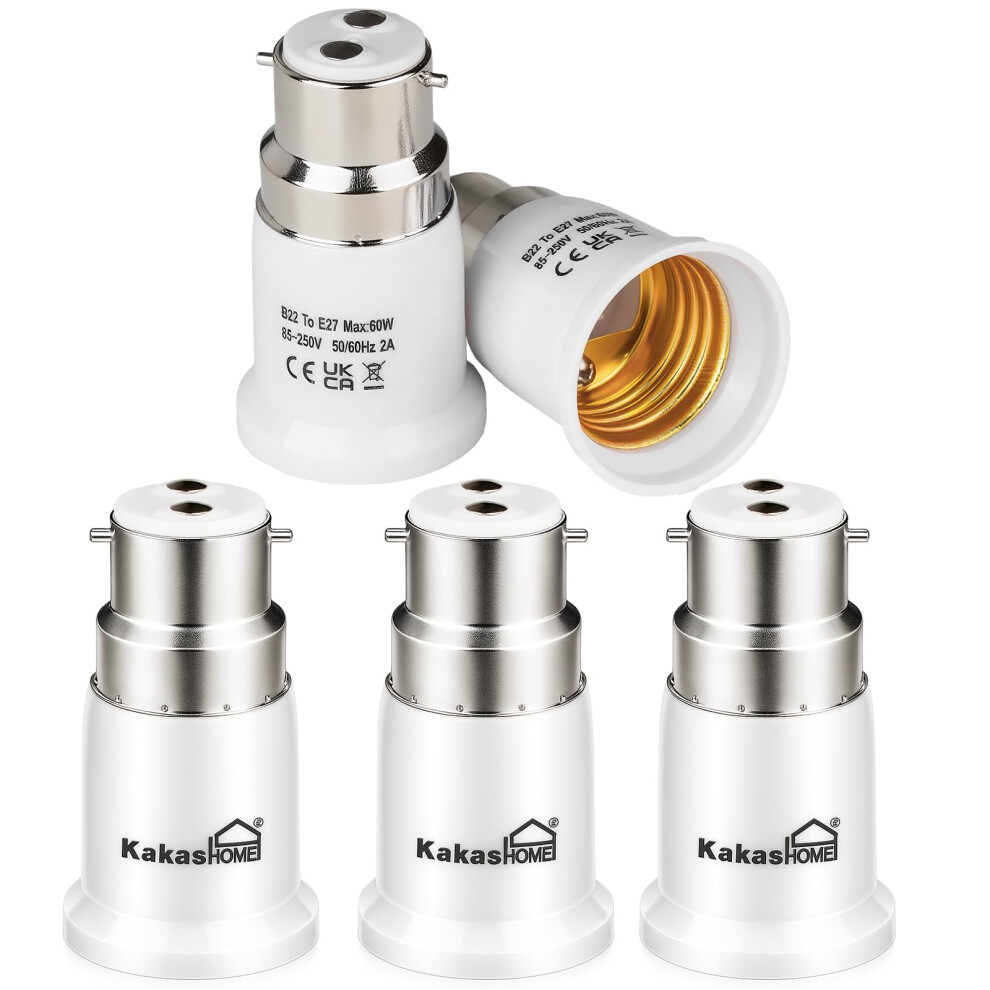 B22 To E27 Socket Adapter, Socket Converter,Bayonet To Screw Bulb Adaptor Fitting,Bc To Es Lamp Base Adapter For Led Bulbs,Cfl Bulbs,Incandescent Bul 9348801669165