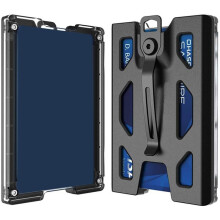 Portafoglio con Clip, Porta Carte Resistente con Cordino, Può Contenere da 1 A 4 Carte, In Metallo Resistente Ai Danni, Portatile e Salvaspazio.