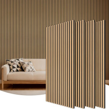 TONOR Wooden Acoustic Wall Panels, 4 Pack 120x60 cm (2,88m²) Wood Panels for Walls as Sound Proofing Panels, Slat Wood Panelling for Decorative Wall