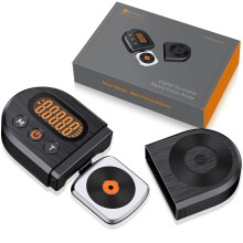 Neoteck Upgraded Digital Turntable Stylus Pressure Gauge 0.01g/5.00g with Orange LCD Backlight and 5g Weight for Tonearm Phono Cartridge