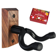 Onmiwod Guitar Wall Mount, Black Walnut Wood Guitar Hanger, U-Shaped Guitar Wall Hanger Mount, Guitar Holder Hook Stand Wall for Acoustic, Electric G