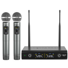 Phenyx Pro UHF Wireless Handheld Microphone System, 30 Adjustable Frequency Cordless Mic Sets, All Metal Build, 200ft Coverage, Suitable for Home Kar