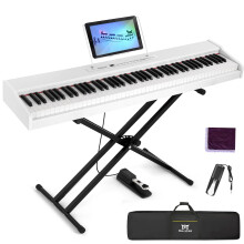MUSTAR Digital Piano 88 Weighted Keys with Stand, Full Size 88 Key Piano Keyboard Semi Weighted for Beginners, Portable Electric Piano with USB MIDI,