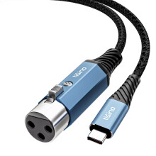 Tisino XLR to USB C Microphone Cable(2m), Upgraded Hi-Fi Audio Recording Cable USB C Microphone Cable for Dynamic Microphones/Recorder/Laptop/Tablet