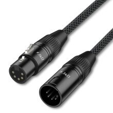 J&D 5 Pin XLR DMX Cable, 4.5 m, DMX512 XLR 5 Pin Male to Female Stage Light Cable with Silver-Plated Connectors and Blue Nylon Braid – Professional
