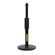 Shure by Gator Desktop Round Base Desktop Mic Stand with Standard Height-Adjustable Twist Clutch and 6″ Base, black (SH-DESKTOP1)