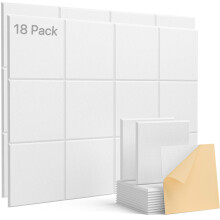 Soundsbay Sound Proofing Panels, 18 Pack Square Acoustic Wall Panels Self-Adhesive, High Density Sound Absorbing Panels for Wall, Recording Studios,