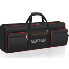 AKOZLIN 49 Key Keyboard Case Electric Piano Keyboard Bag Portable Keyboard Gig Bag 600D Oxford Cloth with Adjustable Straps and 5-Pocket for Keyboard