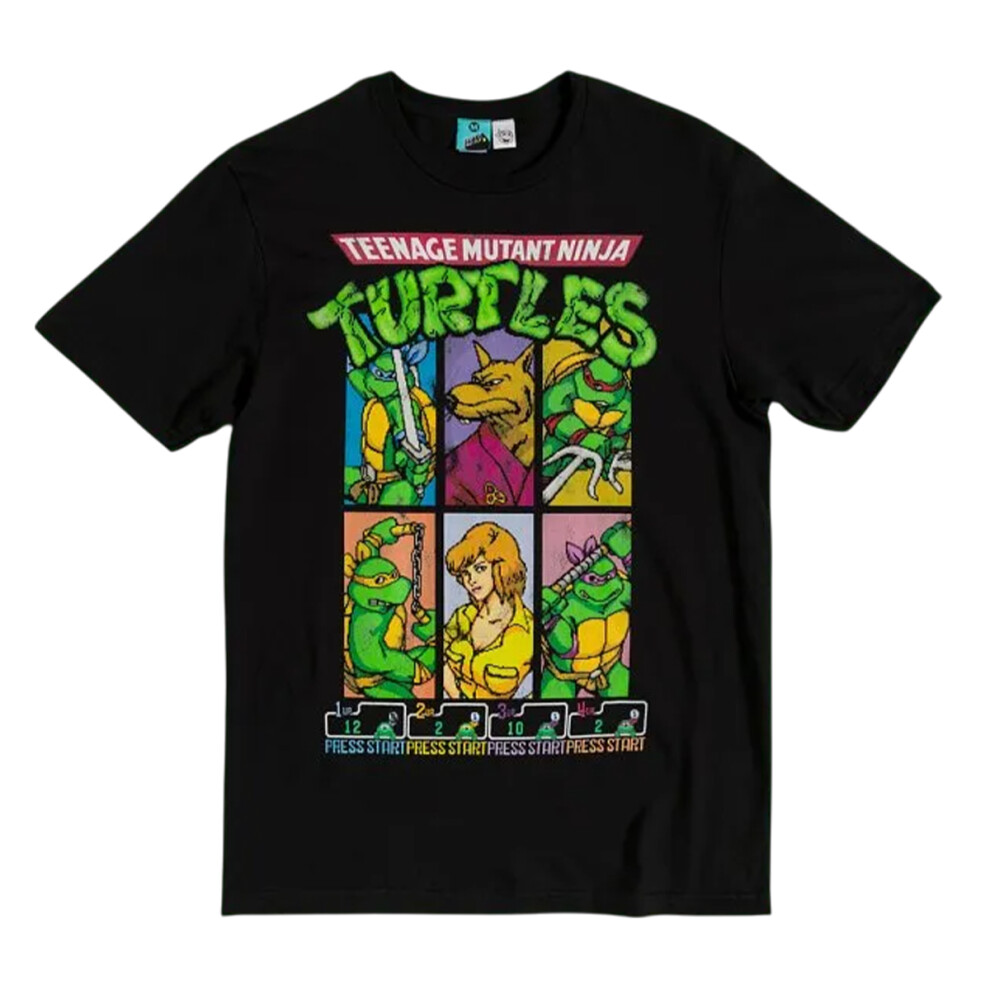 Teenage Mutant Ninja Turtles (Xxl, ) Unisex Adult Arcade T-Shirt Black