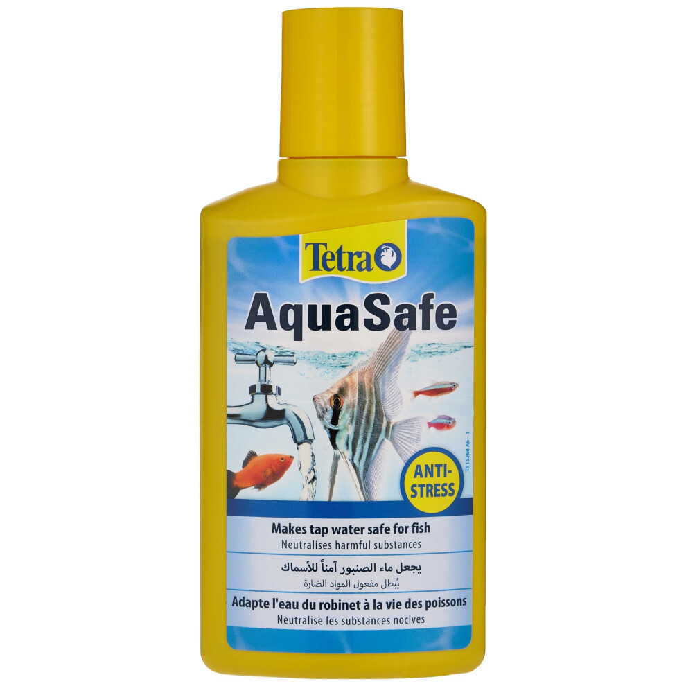 Tetra Aquasafe To Turn Tap Water Into Safe And Healthy Water For Fish And Plants, 250 Ml