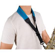 Pro Tec NLS310MTB 22" "Less-Stress Ballistic Neoprene Sax Neck Strap with Coated Metal Snap, Teal Blue