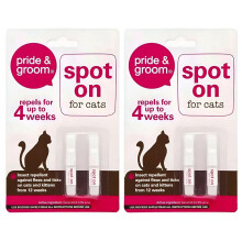 2 x Cat Flea & Tick Treatment Spot-On Solution Prevent Infection Kills Fleas, Lice, Ticks, Eggs and Larvae Repellent Upto 4 Months