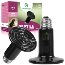 REPTI HOME Reptile Heat Lamp, Ceramic Heat Emitter E27 150W-2Pack, Ceramic Heat Bulb for Terrarium Light, Reptiles, Lizards, Tortoise, Snakes, Chicke