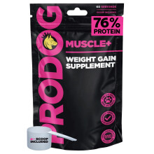 ProDog Muscle+ Weight Gainer Powder for Dogs - 76% Protein Tri-Blend | Hemp, Pea & Kelp + Fish Collagen & Omega 3,6,9 | Food Topper for Puppies, Seni