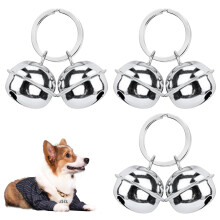 Lechisenop 3 Pcs Extra Loud Cat & Dog Bells, Round Copper Pendant Bells for Collars, Harness Training