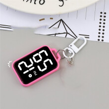 4pcs LED Keychain Pocket Watch Digital Display Electronic Watch for Youngster Student Backpacks Keys Pendant Timepiece