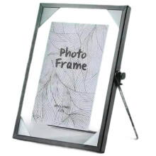 Metal Family Photo Picture Sign Holder Frame Wedding Gift Tabletop Clear Floating Pressed Flowers Glass Frame A