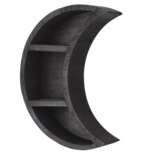 Crescent Moon Shape Crystal Rack Wood Shelf Wall Decor Wooden Rustic Display Living Bedroom Storage Rack