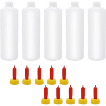 5 Sets 400ml Goat Bottle Lamb Feeding Bottle, Lamb Goat Nipples, Kid Livestock Drink Bottle for Feeding Baby Goats