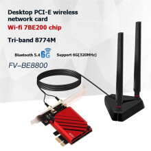 WI‑FI 7 BE200 PCIe WLAN-Adapter 8800 Mbit/S Tri-Band AX/BE Drahtloskarte BT5.4 802.11be Netzwerkadapter für Windows 10/11