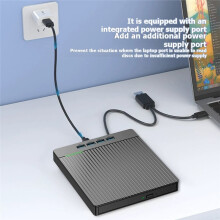 Externe Cd- en Dvd-Drive, Cd-Brander/Speler met 4 USB-Poorten en 2 TF/-Kaartsleuven, Ultradunne Optische Schijfstation