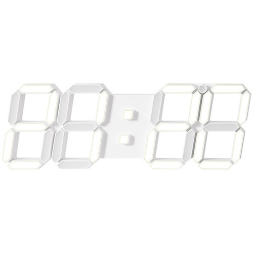 1set LED Clock with Remote Control, Silent Night Light Wall Clock, Must-Have for Home Use,White Frame White Light Style