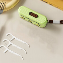 Portable Automatic - Floss Box with Storage for Travel Storage 10 Picks Adult Floss in Box for Cleaning Teeth