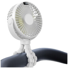 Tragbarer Kinderwagenventilator mit Display, 4000 MAh, -Clip-Ventilator, 4 Geschwindigkeitsstufen, Wiederaufladbarer Kühlventilator für