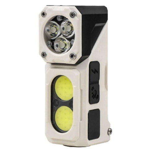 Portable LED Flashlight with Tail Magnet USB Rechargeable Super Bright COB Cap Clip Light for Camping Lantern White