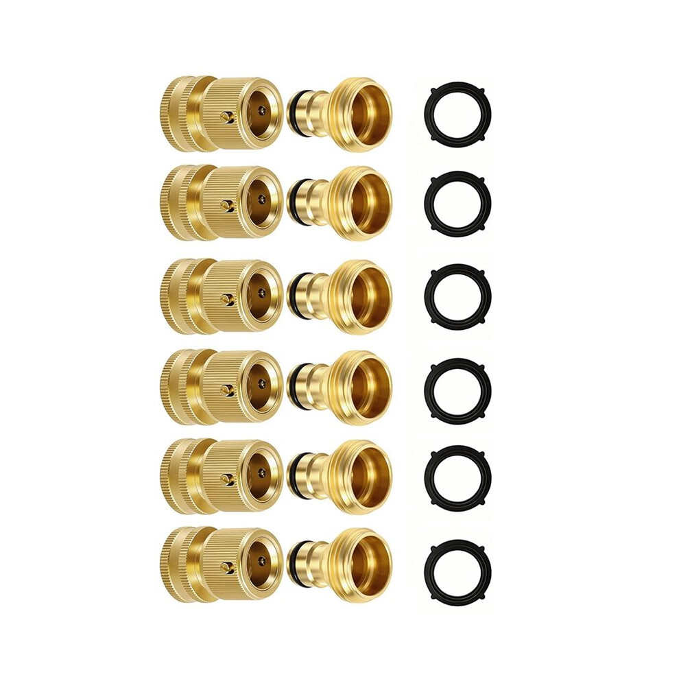 Quick Connect Hose Fittings 3/4" Ght Solid Brass Garden Hose Connectors,Design Universal Fit For Instant Connection 6034124921259