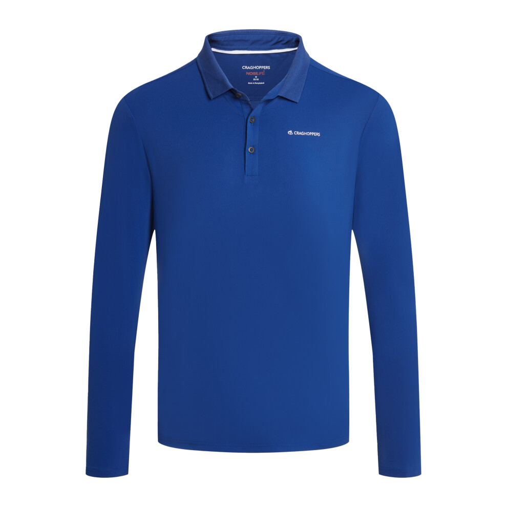Craghoppers (Xxl, Deep Marina) Mens Bramshaw Golf Nosilife Long-Sleeved Polo Shirt Multicoloured