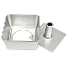 Square Tube Cake Pan,18-Cup Recipes, 9 Inch Anodized Aluminum Angel Food, Chiffon & Pound Cake Pan 9 X 9 X 4.5 in